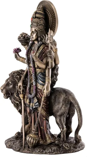 Miniatura 2 de Top Collection Durga - Estatua hindú femenina con león, escultura de diosa divina de la madre del universo, figura coleccionable de la nueva era