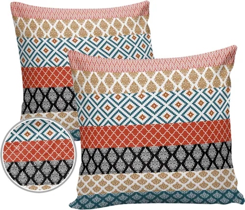 Fundas de almohada impermeables para exteriores, fundas de almohada lumbares, estilo bohemio, diseño de rayas, tribal, estilo bohemio, fundas de