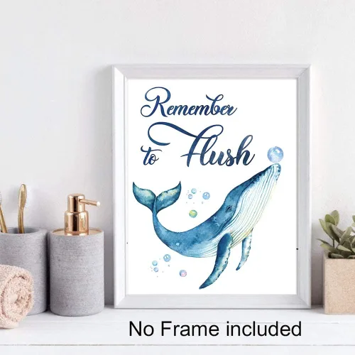 Miniatura 2 de CHIEN-CHI LILI Juego de 4 impresiones artísticas de acuarela para baño de Sea Marine Life (8 x 10 pulgadas), diseño de tortugas marinas, caballito