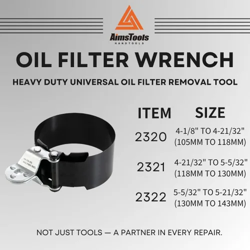 Miniatura 3 de Llave para filtro de aceite para 5-5/32" a 5-21/32" (130mm a 143mm), herramienta universal de alta resistencia para la extracción del filtro