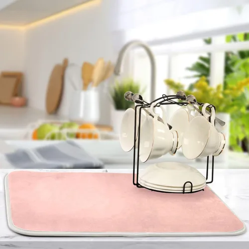 Miniatura 49 de Tapete rojo para secar platos pequeños, accesorios de cocina, tapete escurridor de platos de microfibra, resistente al calor, 16 x 18 pulgadas