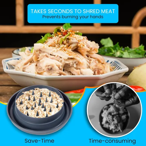 Miniatura 2 de Herramienta desmenuzadora de pollo para carne, desmenuzadora grande de pechuga de pollo con tapa, base antideslizante y mango ergonómico, resistente