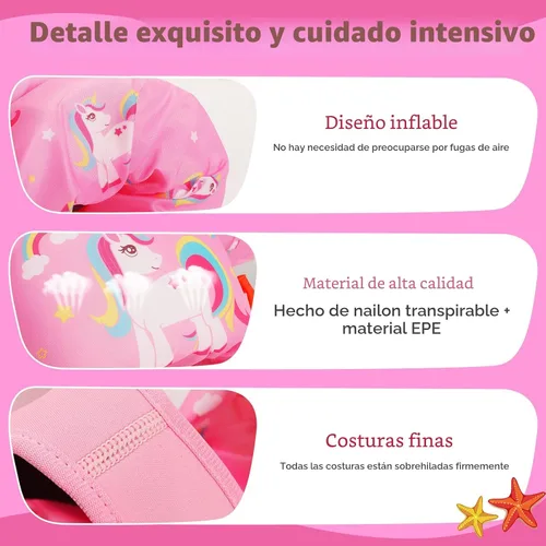 Miniatura 5 de MoKo Chaleco de natación para niños pequeños de 13-30/20-50/22-66 libras, flotadores de brazo de natación de dibujos animados, alas de agua