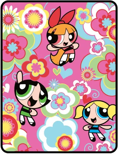 Ropa de cama Power Puff Girls de Micro Raschel súper suave, manta de 46 x 60 pulgadas, (Producto con Licencia Oficial de Power Puff Girls) por