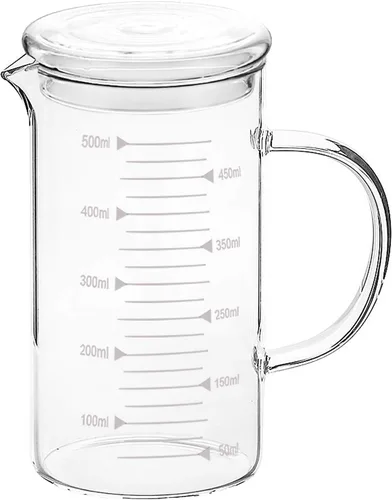 Miniatura 8 de Taza medidora de vidrio de 4 1/2 onzas con doble boquilla para café expreso, vaso graduado con mango aislado, jarra triple de escala transparente