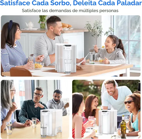 Miniatura 9 de Waterdrop Gran dispensador de filtro de agua eléctrico de 27 tazas, sistema instantáneo recargable de 200 galones, certificado NSF/ANSI Blanco
