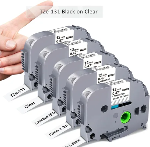 Miniatura 11 de RAEMALL - Reemplazo para Brother TZe-335 TZ-335, cinta adhesiva laminada P Touch de 12mm 0.47 pulgadas, blanco sobre negro, para Brother PT-D210