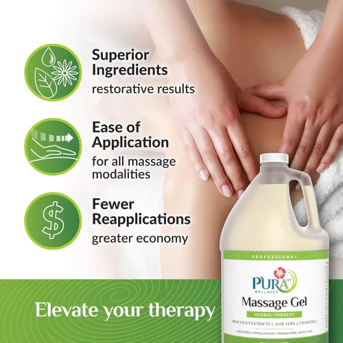 Miniatura 2 de Wellness - Gel de masaje profesional de terapia herbaria con extracto de aloe vera y árnica, 128 onzas, tejido profundo sin perfume, hipoalergénico