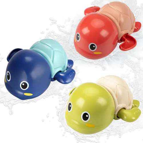 Miniatura 2 de TOHIBEE Juguetes de Baño, Juego de 3 Lindas Tortugas Nadadoras de Baño para Niños Pequeños de 1 a 3 años, Nuevos Juguetes de Agua de Bañera