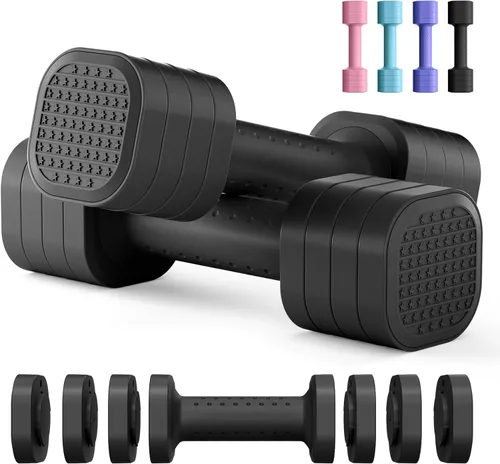 Miniatura 8 de Zempox Adjustable Dumbbell Set, 4 in 1 Free Weight Dumbbell Set for Women, Hand Weight for Women at Home, Each 2lb 3lb 4lb 5lb with TPU Soft Rubber