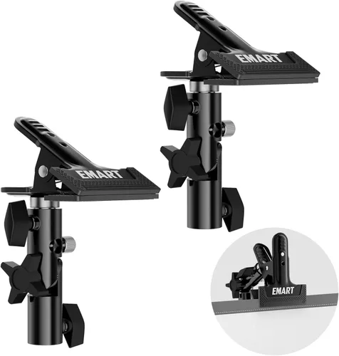 EMART Soporte reflector de fotografía, estudio de video fotográfico de 5/8 pulgadas, accesorio de abrazadera de metal resistente, soporte de luz con