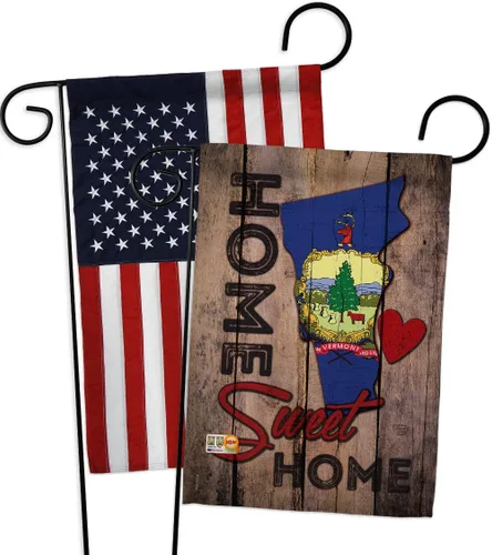 Miniatura 7 de State Vermont Home Sweet Garden Flags 2pcs Pack Americana States USA American Territories Republic Country Particular Area Small Decorative Gift