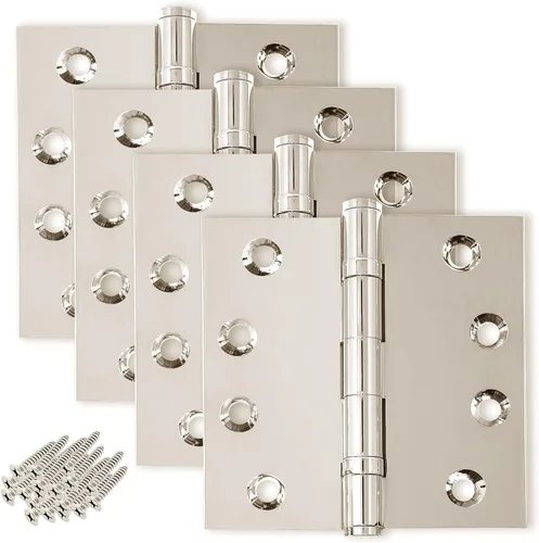 Miniatura 14 de Bisagra negra resistente para puerta, rodamiento de bolas negro mate, 4 x 4 pulgadas, resistente, juego de 2 bisagras de puerta de latón macizo