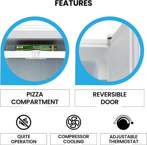 Miniatura 5 de Congelador vertical Koolatron - 4 estantes de rejilla fija, listo para garaje, almacenamiento de carne, descongelación manual, ahorro de espacio