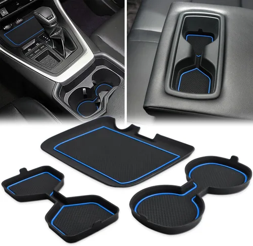 Miniatura 17 de Auovo Insertos de portavasos 3D para Toyota RAV4, accesorios 2025 2024 2023 2022 2021 2020 2019 de silicona para consola central portavasos