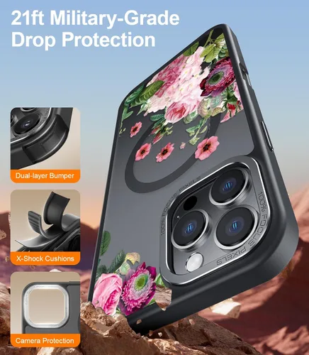 Miniatura 226 de Goodon para iPhone 15 Pro Max con protector de pantalla de privacidad, compatible con Magsafe, funda translúcida mate a prueba de golpes - Linda