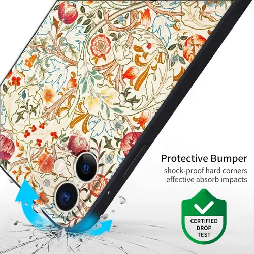 Miniatura 4 de Berkin Arts Funda de silicona compatible con iPhone 12 con protector de pantalla de flores ornamentales intrincadas rosas