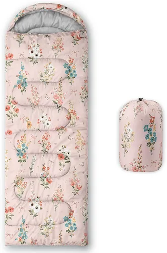 Miniatura 12 de QOOMO - Saco de Dormir para Acampar, para 3 Estaciones, Clima Cálido y Fresco, Ligero, Resistente al Agua, para Adultos y Niños, Equipo de Camping