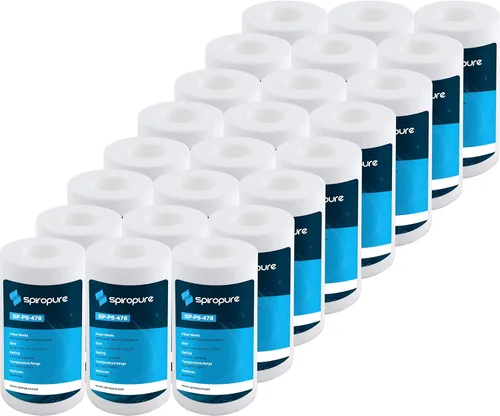 Miniatura 16 de SpiroPure SP-P10-20 20x2.5 Cartucho de filtro de agua de sedimento de polipropileno fundido fundido de 10 micrones SDC-25-2010 (caja de 20)