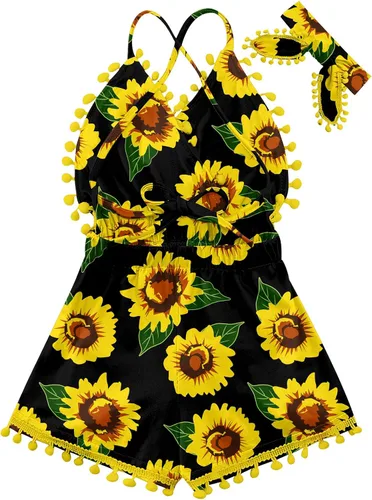 Miniatura 39 de UNICOMIDEA 6M-3T Traje sin espalda para bebé niña traje mameluco con diadema