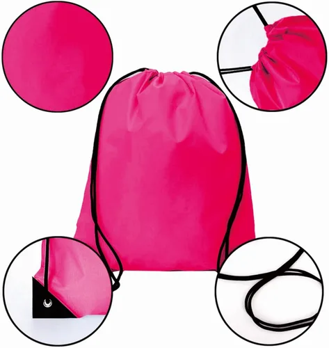 Miniatura 4 de Drawstring Backpacks, 40 Pack Bulk Drawstring Bags, Cinch Bags for Outdoor Sports - fuchsia or rose