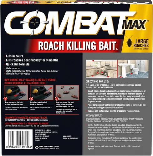 Miniatura 2 de Combat Max - Cebo para matar cucarachas grandes, 8 unidades (paquete de 1)