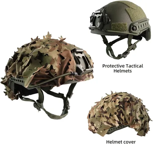Miniatura 4 de Funda táctica para casco de malla transpirable, camuflaje camuflaje para casco táctico militar, combate, casco rápido