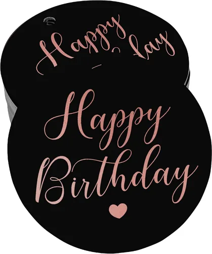 Miniatura 47 de Etiqueta de papel para colgar con texto en inglés «Happy Birthday» (50 unidades)