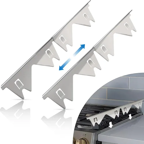 Miniatura 9 de Cubiertas de hueco para estufa de acero inoxidable (paquete de 2 unidades), relleno de hueco para estufa, protectores de hueco para encimera