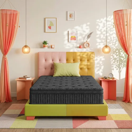 Miniatura 12 de inight Colchón híbrido tamaño Queen de 10 pulgadas, soporte firme medio para peso promedio (130-230 libras), espuma Nebulign de apoyo y bobinas