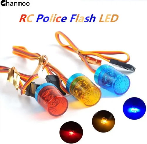 Miniatura 6 de 1/10 1/14 RC Car Led Flash Lights Police OD 9MM multifunción 360 grados giratoria lámpara intermitente para 1:10 RC off road Car 1:14 Tamiya tractor