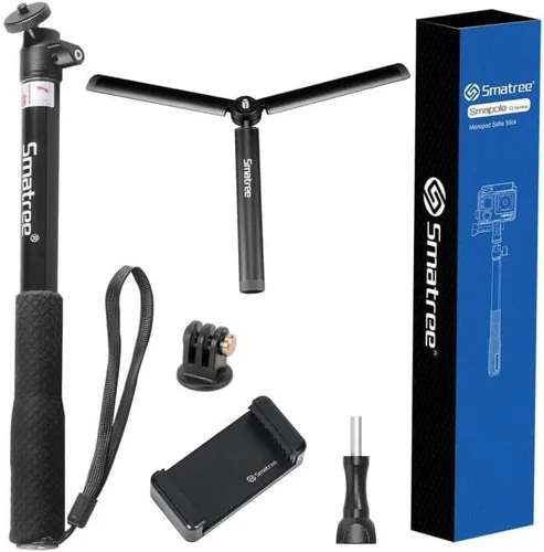 Miniatura 7 de Smatree Palo telescópico para selfie con trípode compatible con Insta360 X5, para GoPro Hero 13/12/11/10/9/8/7/6/5, para OSMO 5 Pro/4/3/Ricoh Theta