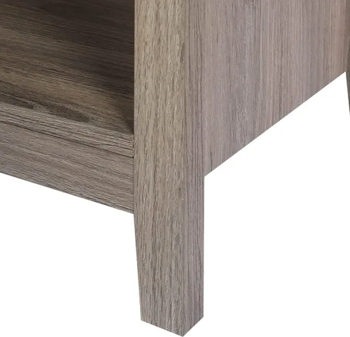Miniatura 6 de LTMEUTY Juego de 2 mesitas de noche de madera con cajones para mesita de noche de dormitorio, mesita de noche alta con un cajón y armario abierto