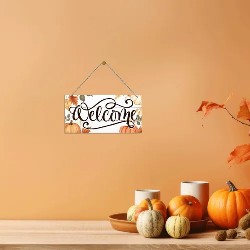 Miniatura 4 de Letrero de decoración de otoño, decoración de bienvenida de porche de otoño, letreros colgantes de madera, decoración de pared de casa de granja