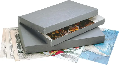 Miniatura 5 de Lineco, Archival - Caja de almacenamiento para preservación de periódicos, diseño frontal con borde de metal, organizador de archivos sin ácidos