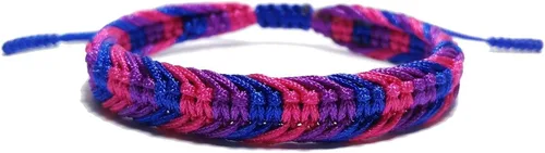 LAMIBEE Pulsera tibetana con diseño de pansexualidad bisexual LGBT Proud Love Brazaletes de cuerda de amuleto y bohemio para mujeres y hombres,