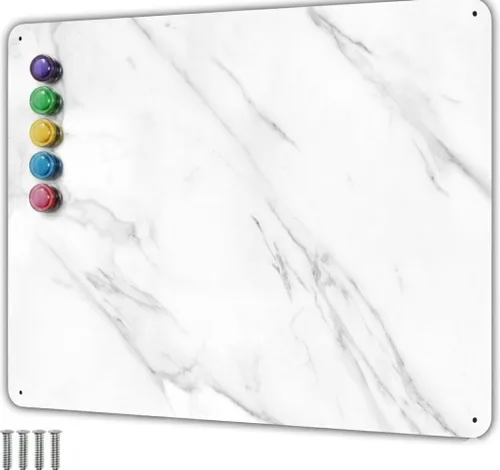 Miniatura 8 de Placa de acero inoxidable de 9 x 6.5 pulgadas para imanes, parte trasera adhesiva 3M, tornillos de montaje, ideal para estantes magnéticos, imanes