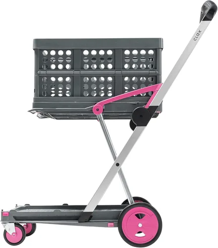 Miniatura 9 de CLAX, Carros plegables funcionales multifuncionales, carrito plegable móvil, carrito de compras con caja de almacenamiento (negro)