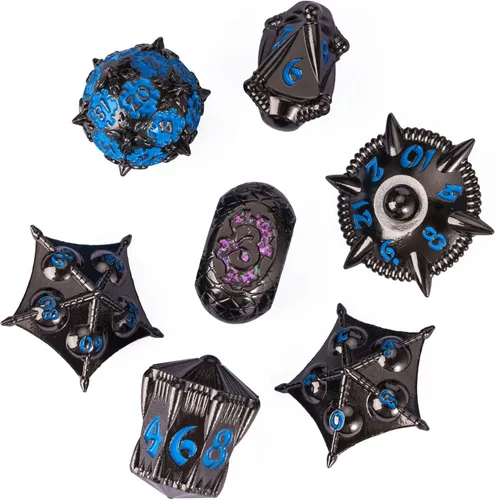 Miniatura 23 de UDIXI Juego de dados de metal de 7 troqueles, juego de dados poliédricos DND para juegos de rol y otros juegos de mesa (cobre antiguo)