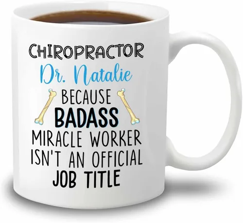 Miniatura 14 de Taza de té blanca personalizada con nombre quiropráctico de 11 onzas, 15 onzas, taza de café quiropráctico personalizada, taza de café quiropráctica