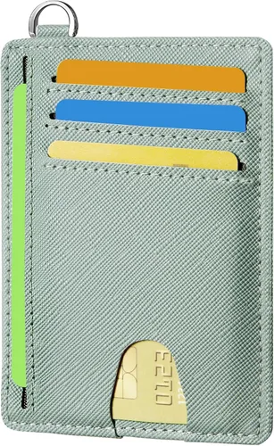 Miniatura 21 de Mayski Cartera delgada minimalista, soporte para tarjetas de crédito para mujeres y hombres, estuches para tarjetas con bloqueo RFID en el bolsillo