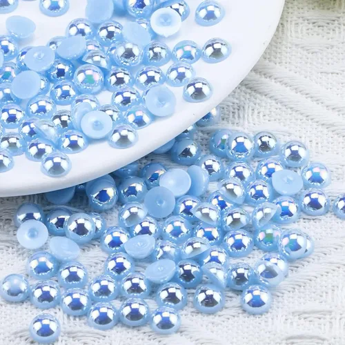 Miniatura 79 de 1500 PIEZAS 4mm Perlas Blancas de Media Parte Plana para Manualidades Joyería Álbum de Recortes Decoración de Uñas, Perlas de Parte Plana para Blanco