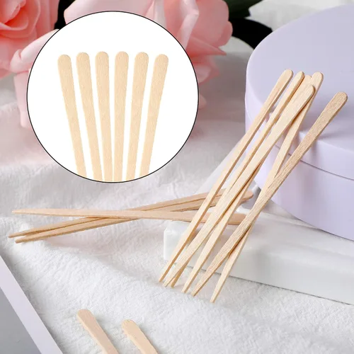 Miniatura 4 de JANYUN 200 varillas aplicadoras de cera para cejas, espátulas de cera de madera para cara y pequeños palos de depilación (sin asa)