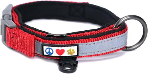 Miniatura 11 de Pawtitas Cuello ajustable reflectante para perro, Collar para perro acolchado, Negro