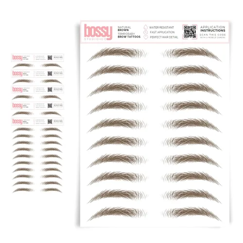 Miniatura 38 de 5 paquetes de tatuajes temporales para cejas, adhesivos impermeables para cejas, tatuajes falsos para el cabello tipo pelar de transferencia