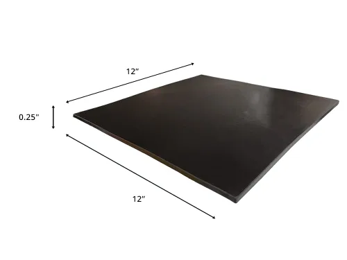 Miniatura 2 de Hoja de poliuretano fundido, 12 x 12 pulgadas, varios colores y tamaños disponibles, grosor de 1/4 pulgadas, durómetro 40A, negro