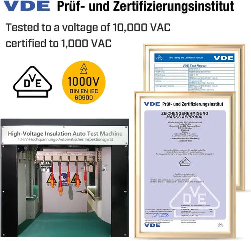 Miniatura 2 de IRONCUBE Juego de destornilladores aislados para electricista: 6 piezas de herramientas magnéticas profesionales de 1000V con mangos duraderos