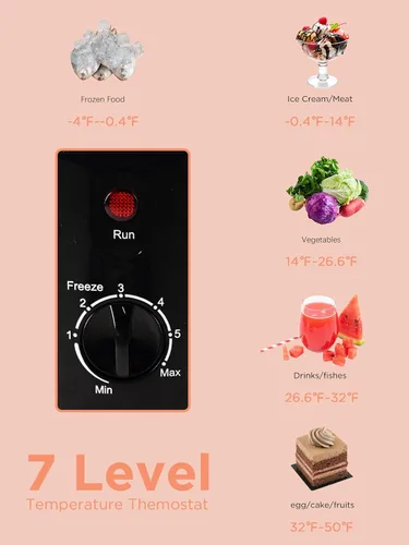 Miniatura 3 de F.W.WOOLWORTHS Congelador de pecho de 3.5 pies cúbicos con cesta extraíble, termostato ajustable 7 para congelador profundo, congelador compacto