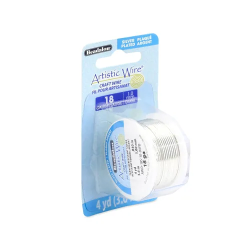 Miniatura 31 de Artistic Wire Alambre de Cobre Coloreado Plateado en Plata Resistente al Deslustre para Manualidades y Envolver Joyería, Resistente al Deslustre