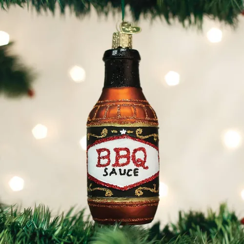 Miniatura 2 de Old World Christmas - Adorno de vidrio soplado de salsa barbacoa para árbol de Navidad, decoración festiva artesanal, colección de salsas